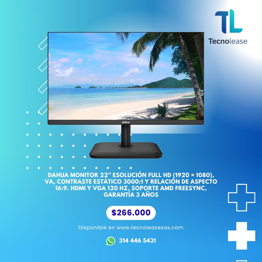 🖥️ MONITOR DAHUA DE 22” – FULL HD